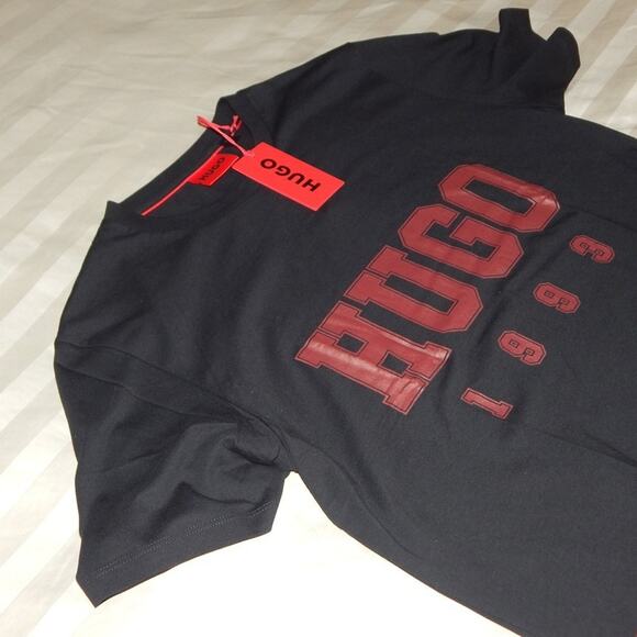 HUGO by Hugo Boss Derosi Logo Graphic Crew Neck Black T Shirt Men’s XL NWT - Picture 6 of 6